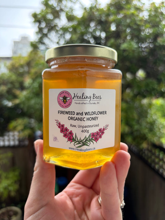 Organic Raw Unpasteurized Wildflower & Fireweed Honey 400g